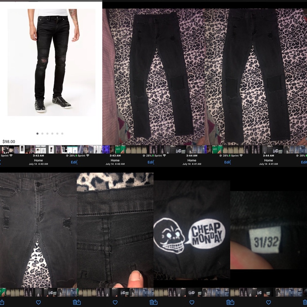 Men’s black jeans buy cheap Monday size 31/32